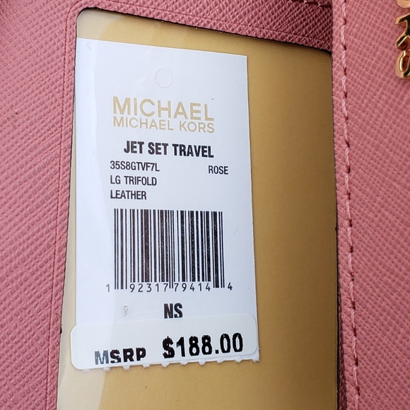 ⚠️LAST 1⚠️Michael Kors Tri Fold Large Wallet Pink - Picture 4 of 4